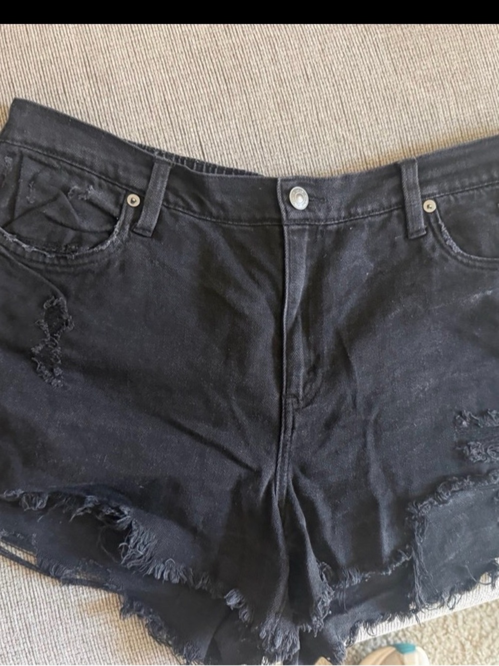 Aerie black denim daydream shorts size large
